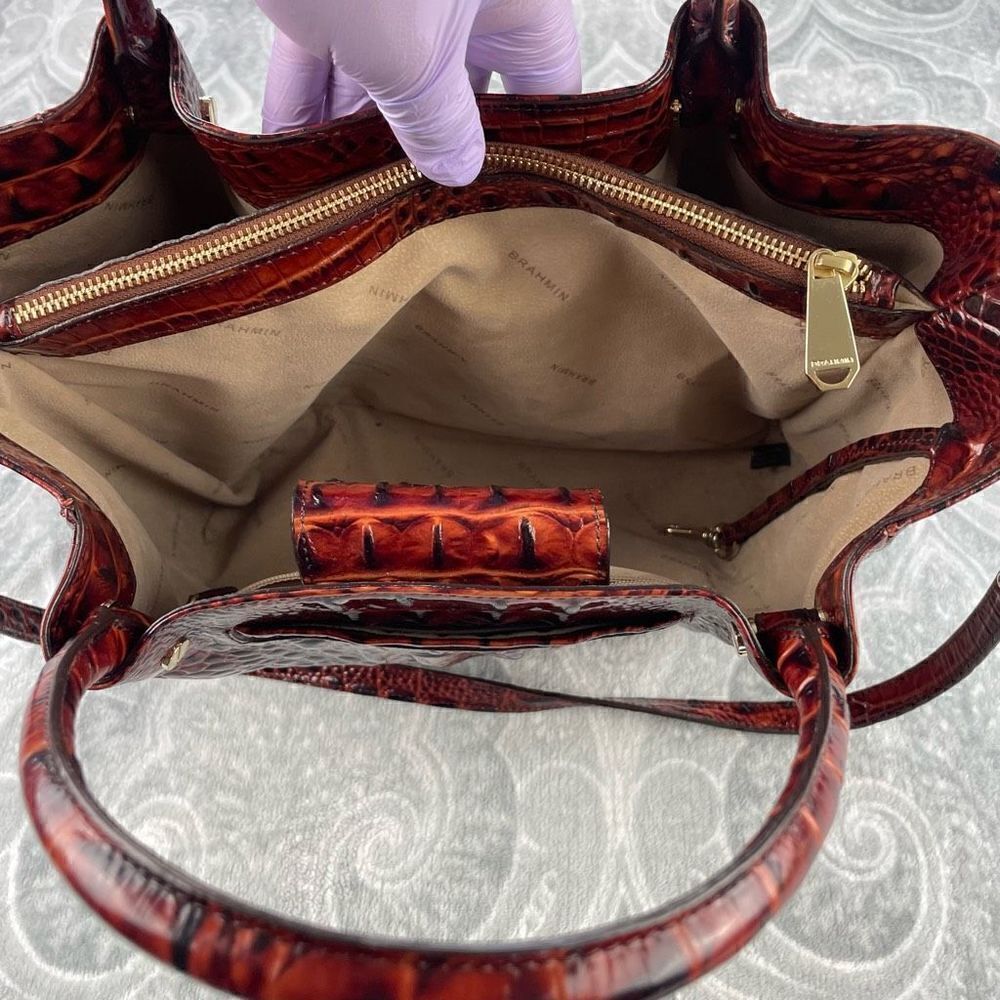 BRAHMIN Mallory Melbourne Embossed Leather Satchel - Picture 7 of 10
